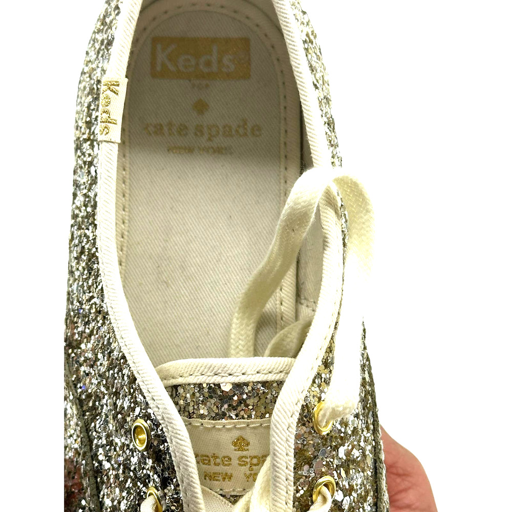 Keds X Kate Spade New York Glitter Sneakers Stylish Comfy Glam Chic Size 8 - Picture 8 of 10